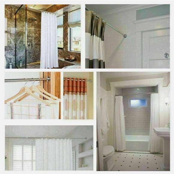 Silver  Shower Curtain Rod Set - Picture 13 of 14